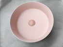 Matte Pink Round 360 mm Dia top counter porcelain sink