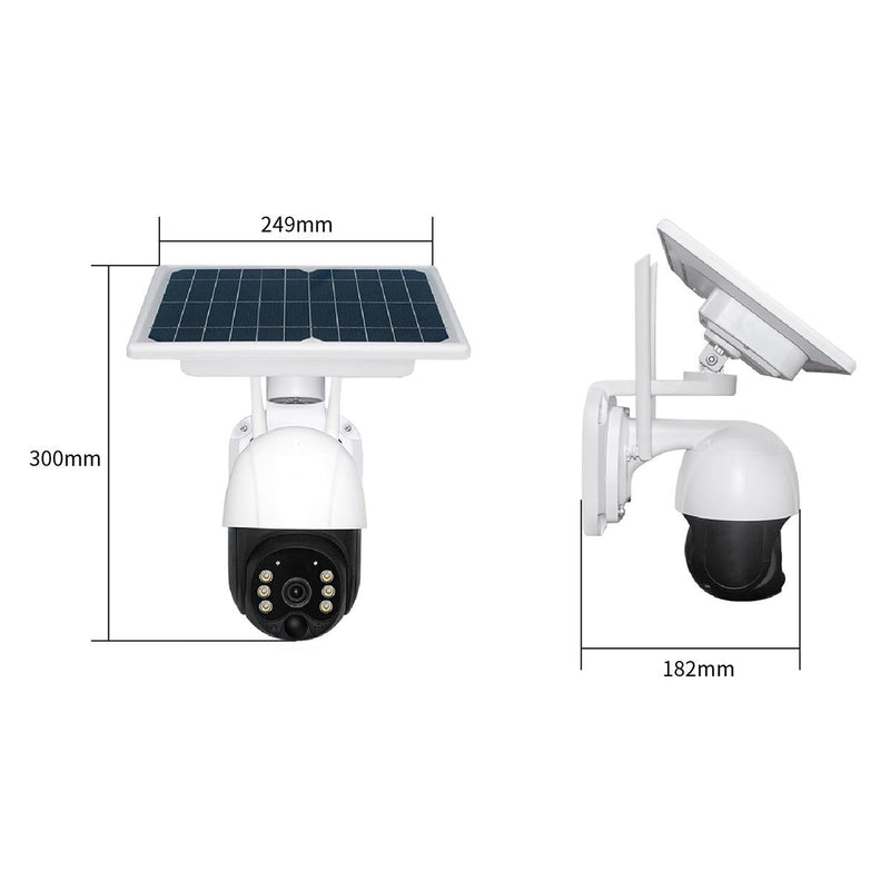 Full Hd Solar Wifi Camera With Pir Alarm & Night Vision - 2-Way Audio Tf Card Slot Battery Not Included