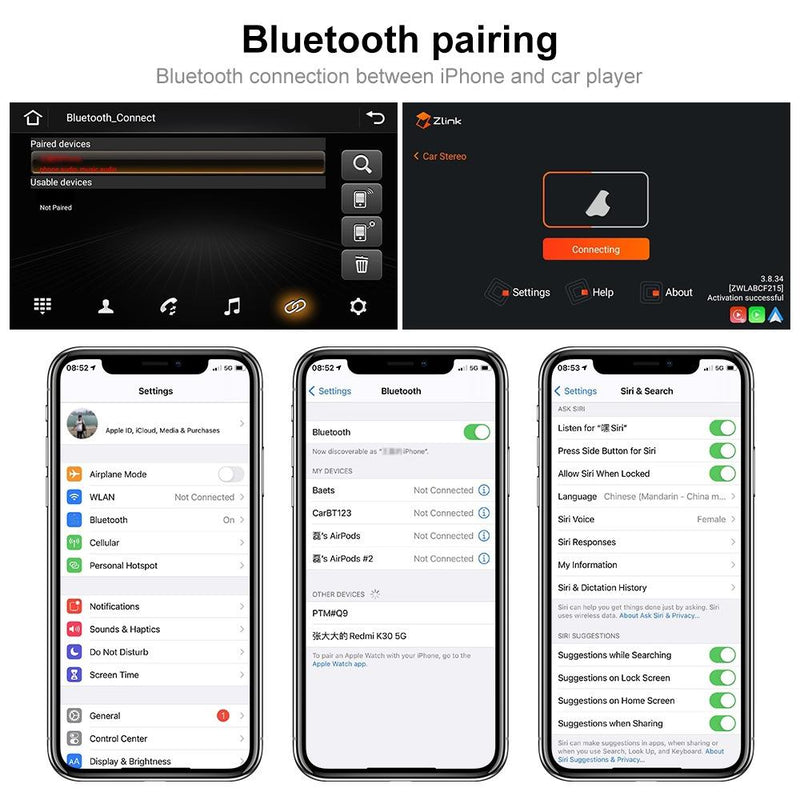 7 Inch Android Car Navigation Player For Volkswagen With Wireless Carplay - 1 + 16G - 12Lights Camera