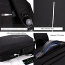 Anti-theft Hard Shell Backpack for Men with Alloy Frame - Gray