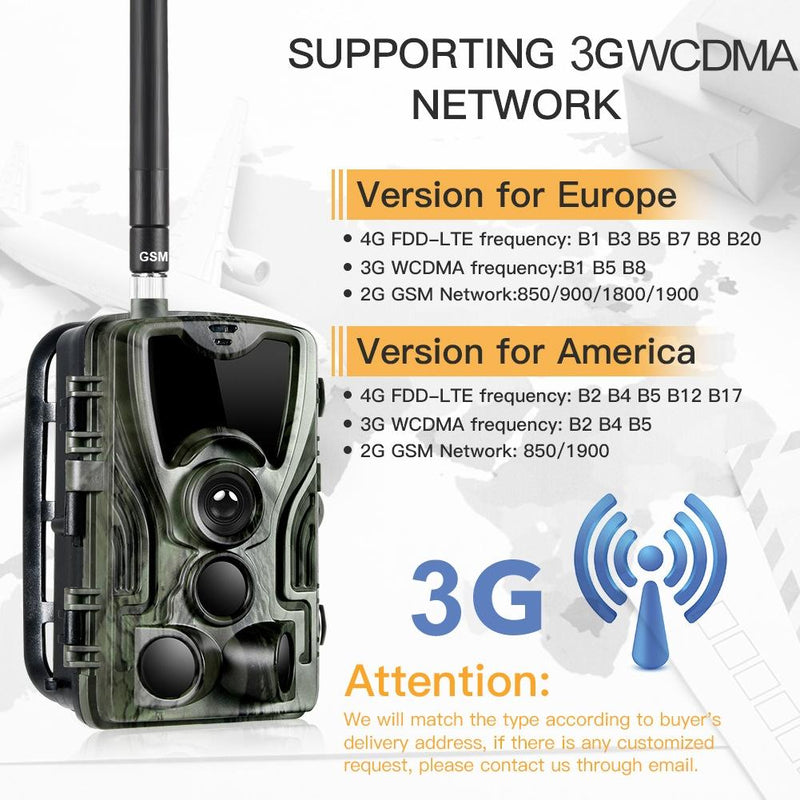 Waterproof 3G Hunting Trail Camera With Night Vision And 120 Degree Pir Angle