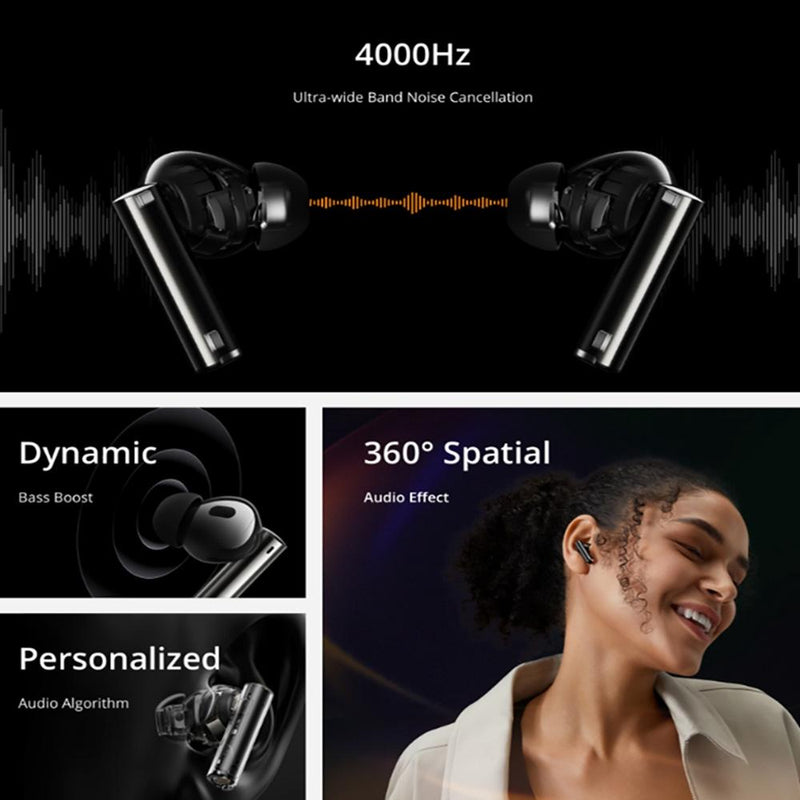 Wireless Bluetooth Earphones with 3d Spatial Sound and Active Noise Reduction - Gold White