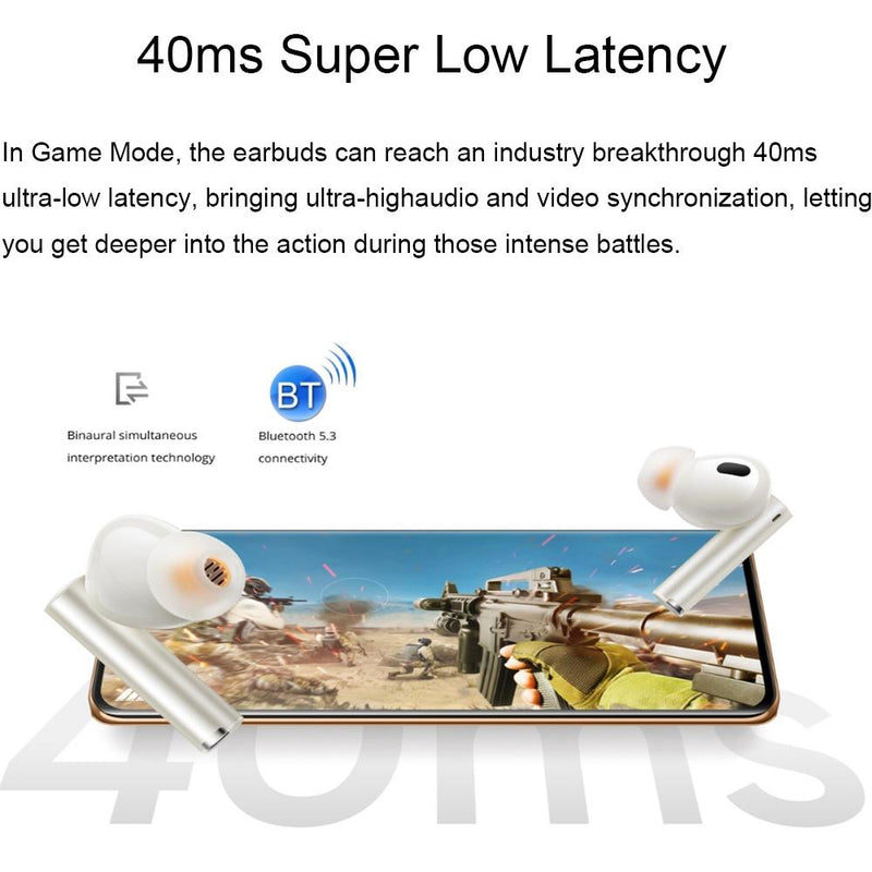Wireless Bluetooth Earphones with 3d Spatial Sound and Active Noise Reduction - Gold White
