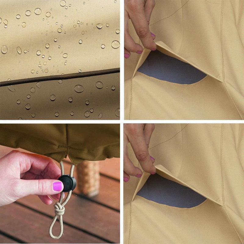 Waterproof Bbq Cover with Sundry Bag - 183x66x130cm Beige