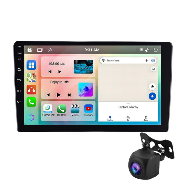 6 + 128G Android Car Bluetooth Player With Gps Navigation - Standard + Ahd Camera 9 Inch