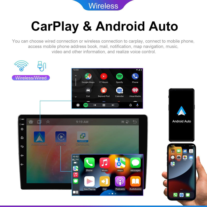 6 + 128G Android Car Bluetooth Player With Gps Navigation - Standard + Ahd Camera 9 Inch