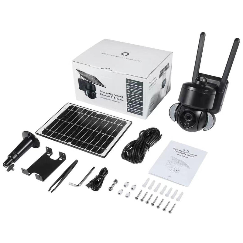 3Mp Solar Dome 4G Camera With Waterproof Ip66 Two-Way Audio Pir Motion Detection And Night Vision - White