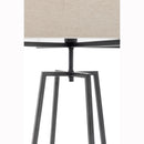 Modern Dimmable Floor Lamp + Table Desk Lamp w/ Linen Shade Scandi - Matte Black