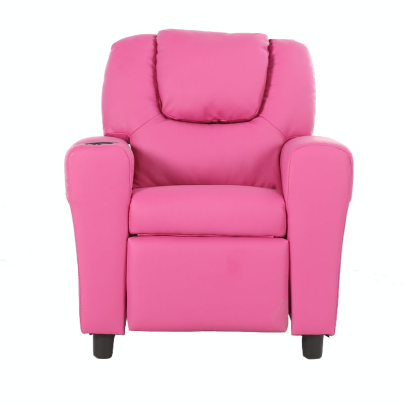 Oliver Kids Recliner Chair Sofa Children Lounge Couch PU Armchair - Pink