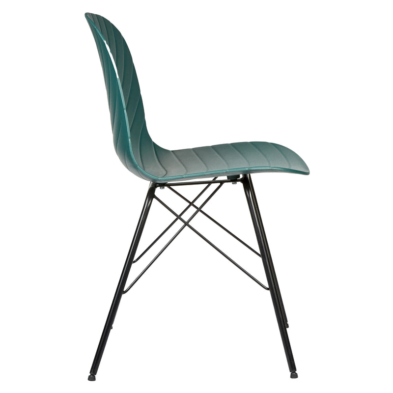 Set of 2 Modern Republica Dining Chair Living Office Furniture Seat Scandi - Dark Green