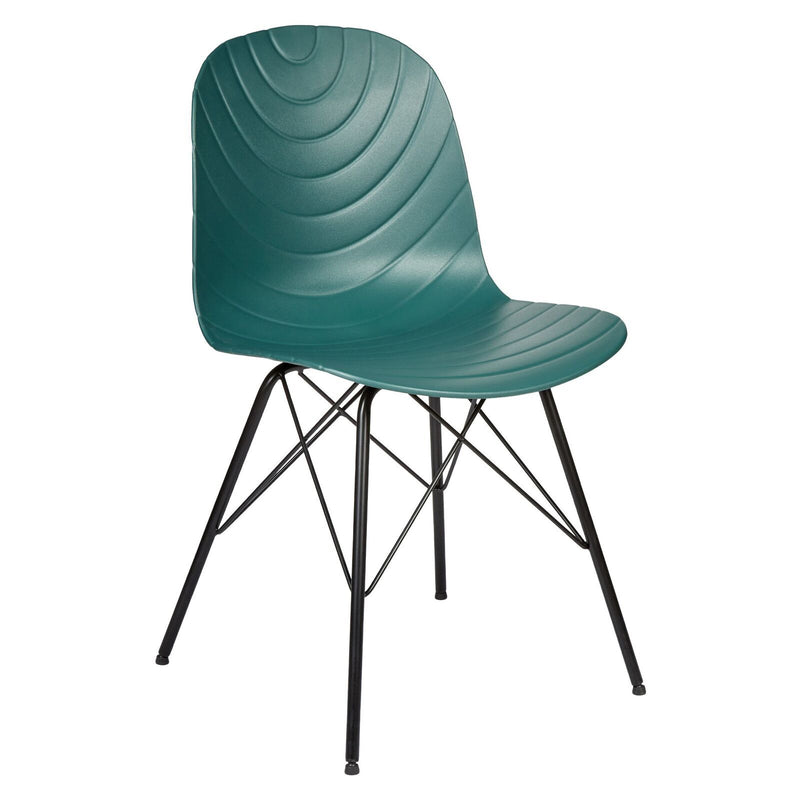 Set of 2 Modern Republica Dining Chair Living Office Furniture Seat Scandi - Dark Green