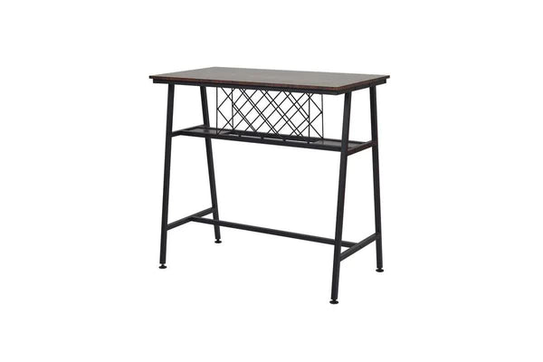 Viviendo Dining Table, Bar Table with Wine Storage Rack - Industrial Style