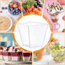 360x Premium Plastic Square Dessert Cups BPA Free Extra Strong Bulk - Clear