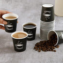 2880x Premium Paper Small Coffee Cups 2.5oz for Espresso Macchiato Piccolo Short Black - Black