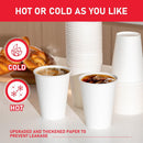 1000x 12oz Premium Paper Coffee Cups in White Bulk Wax Free Extra Strong in White