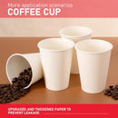 1000x 12oz Premium Paper Coffee Cups in White Bulk Wax Free Extra Strong in White