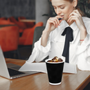 500x Triple Wall Coffee Cups (12oz) Disposable Takeaway BPA Free Paper Bulk in Black