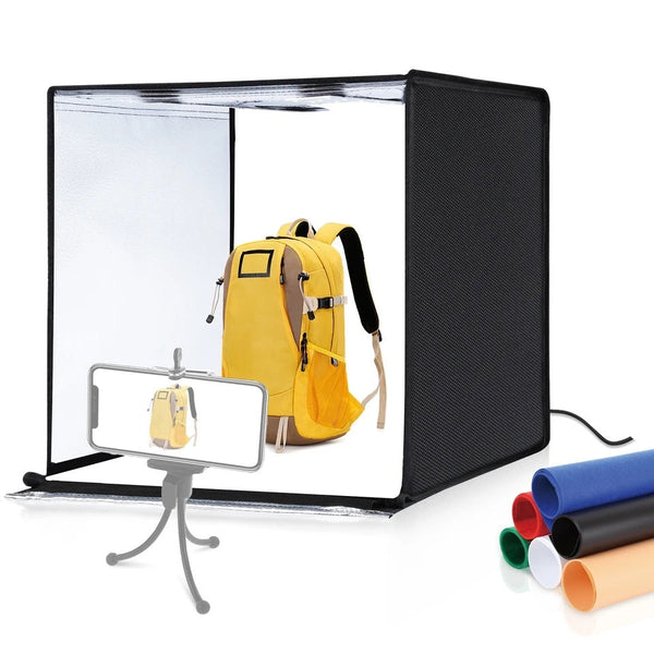 60cm Light Box Bi-Colour Photography Portable Photo Studio Shooting Tent with 6 PVC Backdrops