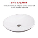 Bathroom Ceramic Oval Above Countertop Basin for Vanity
