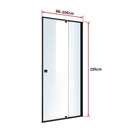 Adjustable Semi Frameless Shower Screen (98~106) x 195cm Australian Safety Glass