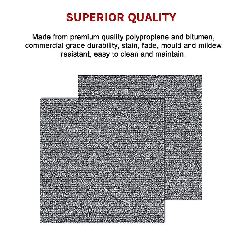 5m2 Box of Premium Carpet Tiles Commercial Domestic Heavy Use - Grey