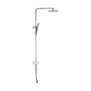 WELS 8" Rain Shower Head Set Square Dual Heads Faucet High Pressure Hand Held