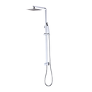 WELS 8" Rain Shower Head Set Square Dual Heads Faucet High Pressure With Mixer