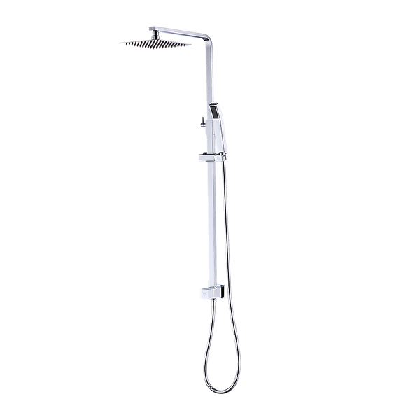 WELS 8" Rain Shower Head Set Square Dual Heads Faucet High Pressure With Mixer