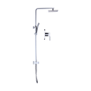 WELS 8" Rain Shower Head Set Square Dual Heads Faucet High Pressure With Mixer