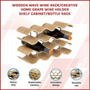 Wooden Wave Wine Rack/Creative Home Grape Wine Holder Shelf Cabinet/Bottle Rack