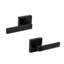 Door Handle Set Lever Key Lock Function Square Black