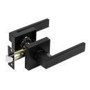 Door Handle Set Lever Passage Function Square Black