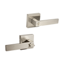 Door Handle Set Lever Privacy Function Square Satin Nickel