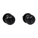 Door Handle Set Key Lock Function Round Black