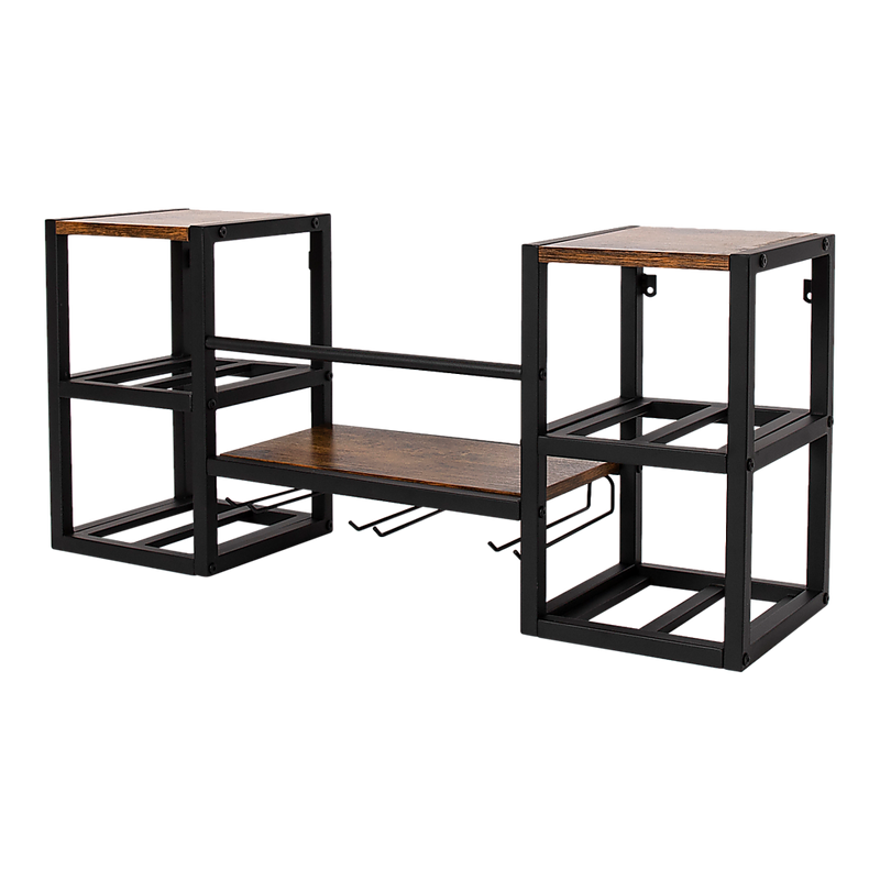 Wall Mounted Wine Rack 3 Stem Glass Holder Storage Organiser