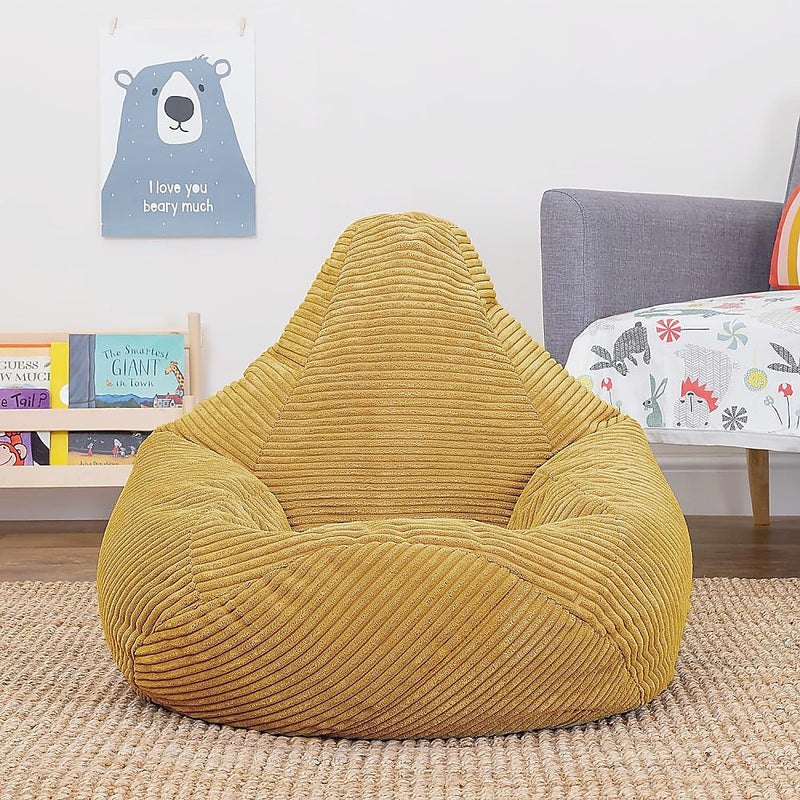 Jumbo Cord Beanbag Chair Cover Unfilled Large Bean Bag - Mustard