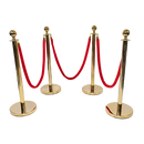 4 x Queue Barriers + 3 Ropes Exhibition Crowd Control Bollards