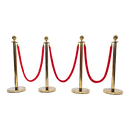 4 x Queue Barriers + 3 Ropes Exhibition Crowd Control Bollards
