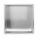 336 x 336 x 101mm Shower Niche Single Shelf Organizer No Tile Needed in Stainless Steel Finish