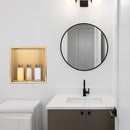 336 x 336 x 101mm Shower Niche Single Shelf Organizer No Tile Needed in Gold