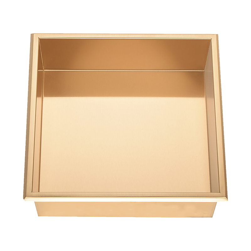 336 x 336 x 101mm Shower Niche Single Shelf Organizer No Tile Needed in Gold