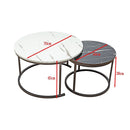 Coffee Table Round Marble Design Nesting Side Furniture