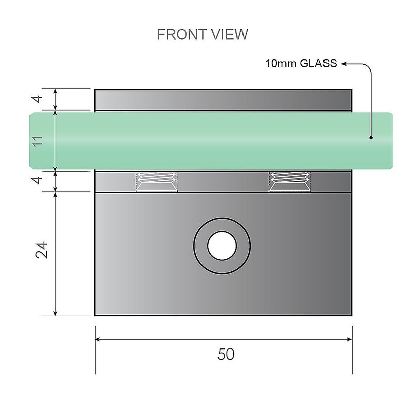 100x200cm Single Shower Glass Screen with Black Wall & Floor F Brackets