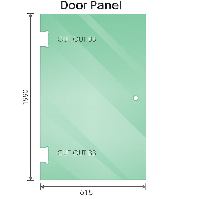 100cm Frameless Diamond Shower Screen with Chrome Brackets and SS Hinges, Round Handle