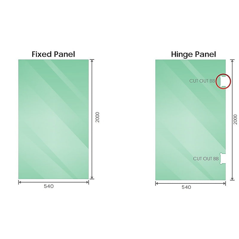 100cm Frameless Diamond Shower Screen with Chrome Channels and SS Hinges & Round Handle