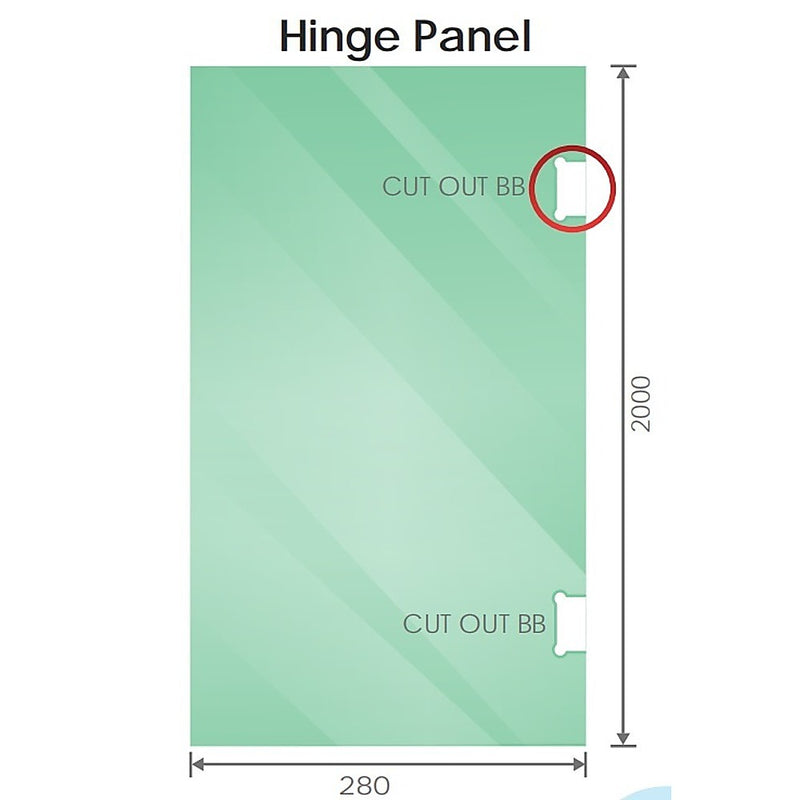 90cm Wall to Wall Frameless Shower Screen with White Brackets and SS Hinges