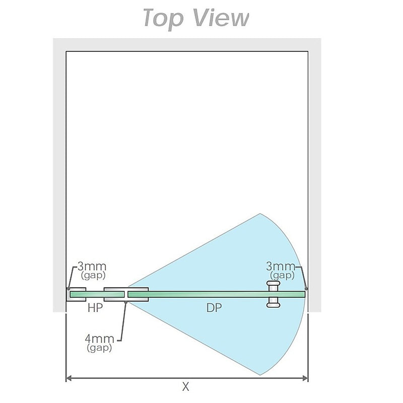 120cm Wall to Wall Frameless Shower Screen with White Brackets and SS Hinges