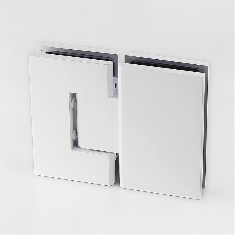 120cm Wall to Wall Frameless Shower Screen with White Brackets and SS Hinges