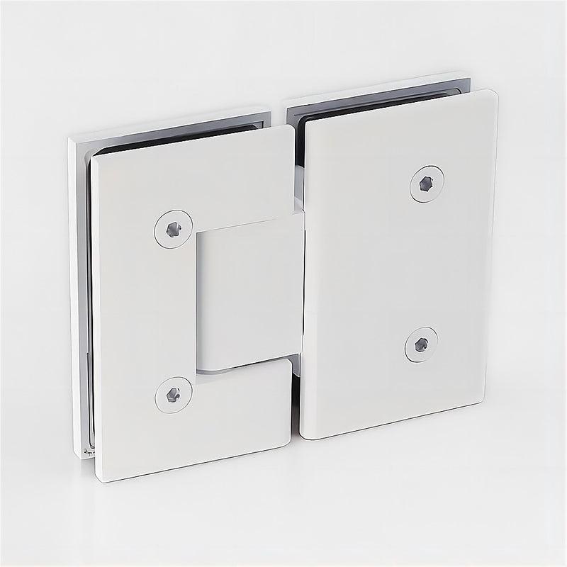 120cm Wall to Wall Frameless Shower Screen with White Brackets and SS Hinges