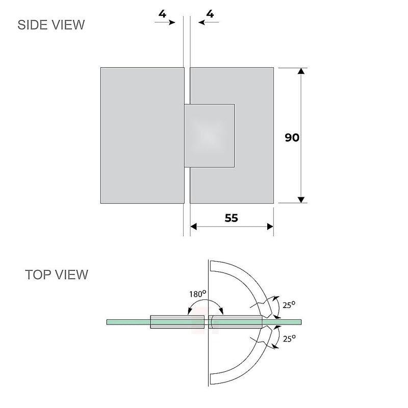 120cm Wall to Wall Frameless Shower Screen with White Brackets and SS Hinges